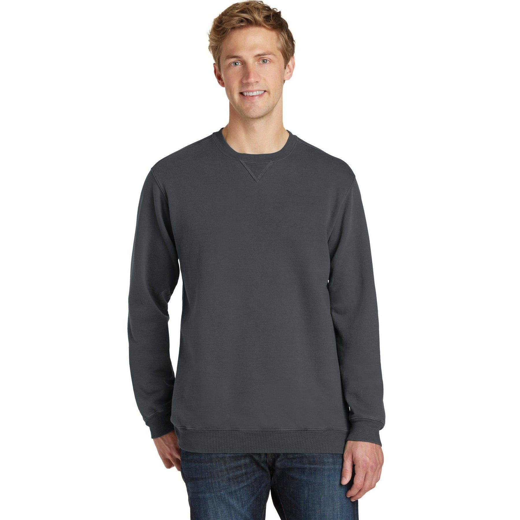 Port & Company-Port & Company® Beach Wash® Garment-Dyed Crewneck Sweatshirt PC098-MedTech-4
